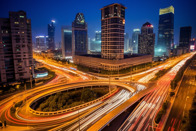 商业大厦建筑繁华街道灯光夜景,高清,摄影图,摄影图片,图片大全,摄影图免费下载